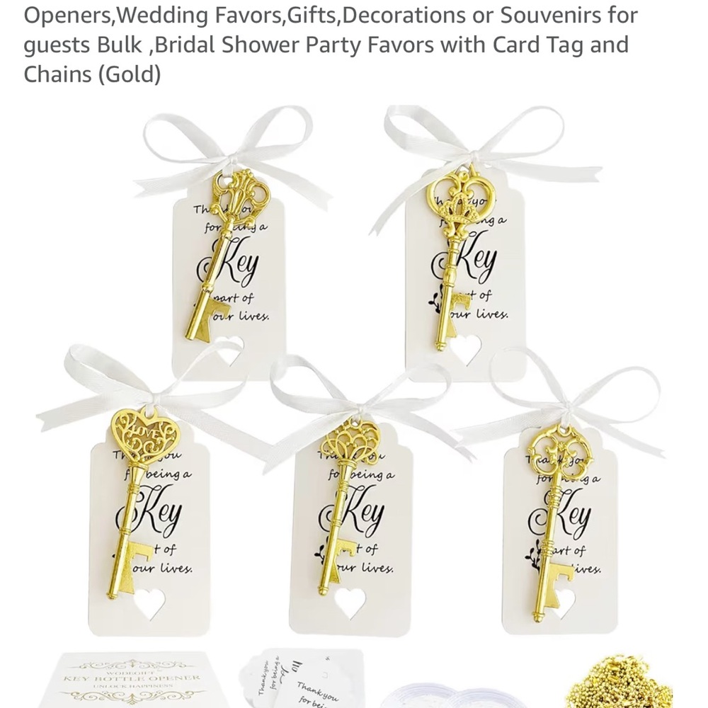 Gold Key Bottle Opener Party Favors